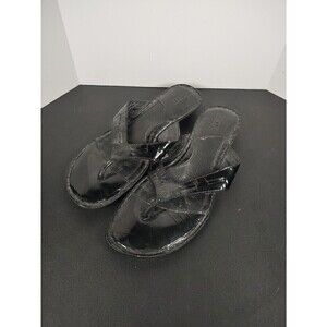 Born Boc Thong Sandals Women's 10M Black Comfort Flat Slip On Flip Flop